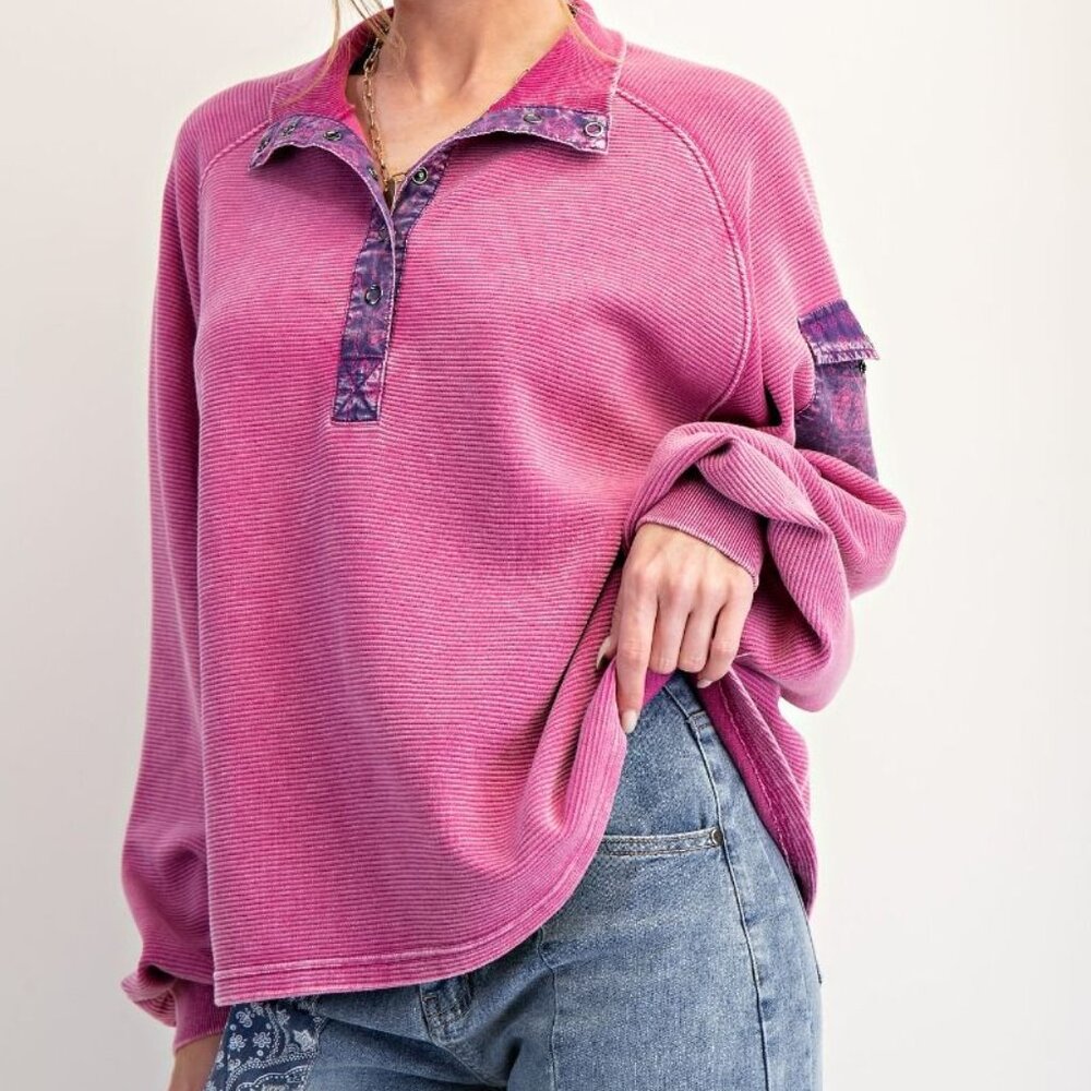 EASEL ORCHID PATCHWORK TUNIC NWT PREMIUM S M L